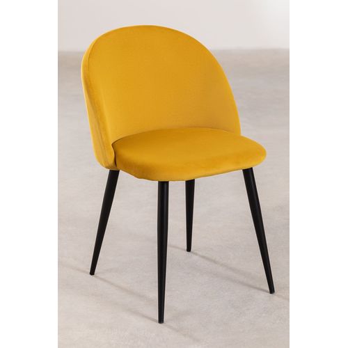 Lot 2 Chaises En Velours Kana Noir