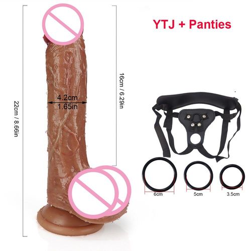 Ytj Avec Culotte - Godemiché Réaliste Xxl De 12.6 Pouces, Avec Une Puissante Aspiration, Pénis Cuprealiste, Jouet Sexuel Flexible, Point G, Avec Tige Incurvée Et Boule