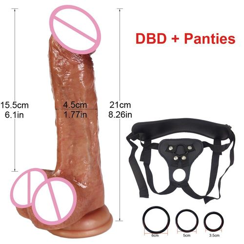Dbd Avec Culotte - Godemiché Réaliste Xxl De 12.6 Pouces, Avec Une Puissante Aspiration, Pénis Cuprealiste, Jouet Sexuel Flexible, Point G, Avec Tige Incurvée Et Boule