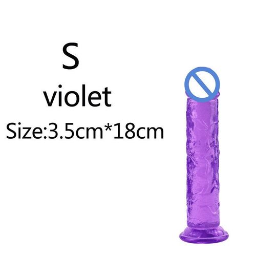 Violet-S - 3,5 Cm - Godemichet Gode Ceinture Sexeuel Pour Homme Femme Nue Pornographie Gode Énorme Godemiché Translucide Réaliste Avec Ventouse Pour Homme Et Femme, Jouet Sexuel En Gelée, Grand Pénis, Vagin, Fesses, Plug Anal, Sex Shop