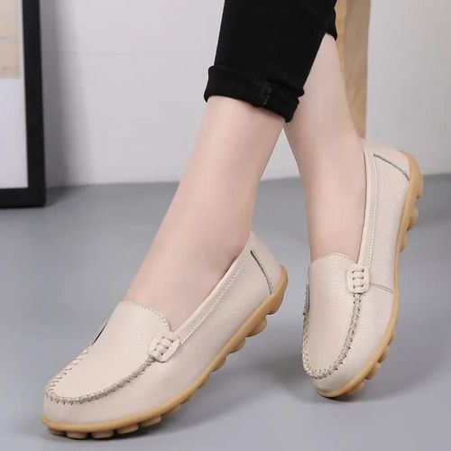 Chaussures Bateau Souples En Cuir Group Pour Femme,Mocassins Plats,Semelle Robuste Antidérapante,Grande Taille 35-44