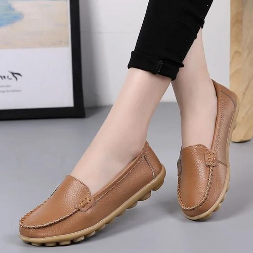 Chaussures Bateau Souples En Cuir Group Pour Femme,Mocassins Plats,Semelle Robuste Antidérapante,Grande Taille 35-44