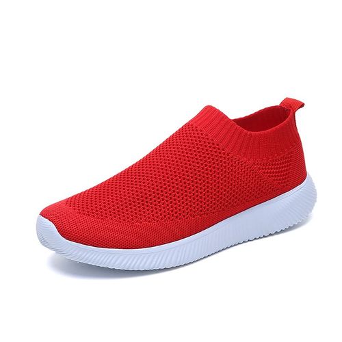 Baskets À Plateforme En Maille Respirante Pour Femmes,Chaussures De Course Décontractées Et Souples,En Tricot,Plates,Grande Taille 46