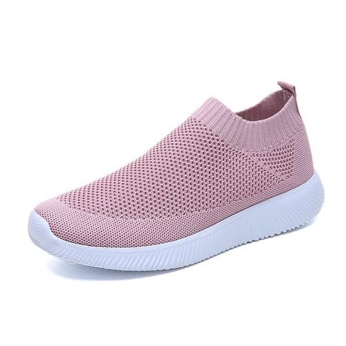 Baskets À Plateforme En Maille Respirante Pour Femmes,Chaussures De Course Décontractées Et Souples,En Tricot,Plates,Grande Taille 46