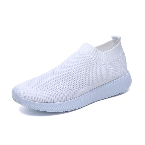 Baskets À Plateforme En Maille Respirante Pour Femmes,Chaussures De Course Décontractées Et Souples,En Tricot,Plates,Grande Taille 46