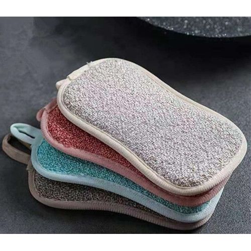 4Pcs Eponges Microfibres Lavables Reutilisables Vaisselle Accessoire Multiusage Nettoyage