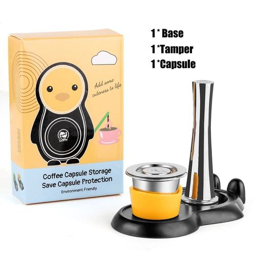 Icafilas-Capsule de café réutilisable en acier inoxydable,tasse à expresso Pound illable de tous les jours,cafetière Inissia et Pixie - Type 1-pod-tst