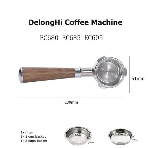 Filtre à café pour Delonghi Dedica EC680/EC685,51mm,accessoire de remplacement pour machine à expresso - Type Black rosewood
