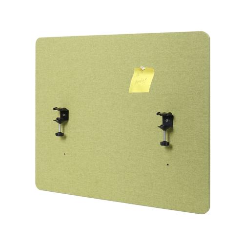 Cloison acoustique de bureau HWC-G75, protection visuelle de bureau Tableau d'affichage, double paroi tissu/textile   60x75cm vert