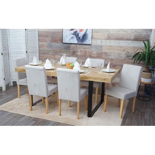 Lot De 6 Chaises De Salle À Manger Chaise De Cuisine Littau   Textile, Crème-Beige, Pieds Clairs