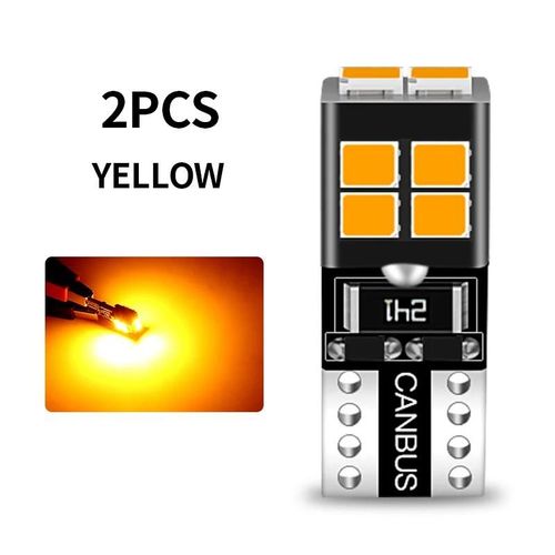 Jaune - Ampoule De Feu De Stationnement Led, Feu De Dégagement, W5w, T10, 194 Canbus, Vw Golf 3, 4, 5, 6, Uy3, Uy4, Uy5 Plus, Uy6, Eos, 2006-2015, Fox, 2003-2014, 2 Pièces