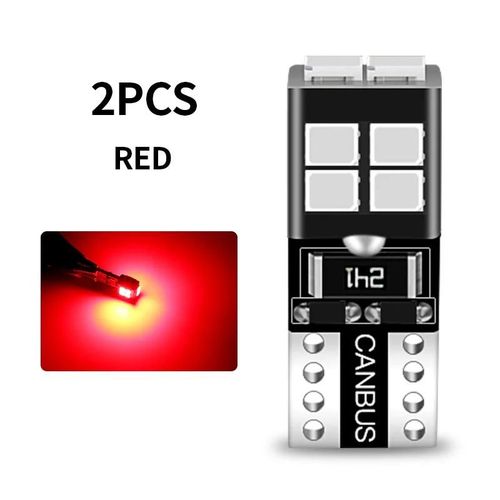 Rouge - Ampoule De Feu De Stationnement Led, Feu De Dégagement, W5w, T10, 194 Canbus, Vw Golf 3, 4, 5, 6, Uy3, Uy4, Uy5 Plus, Uy6, Eos, 2006-2015, Fox, 2003-2014, 2 Pièces