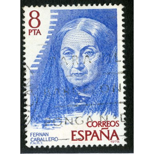 Timbre Oblitéré Espana, Correos, Fernan Caballero, 1979, 8 Pta