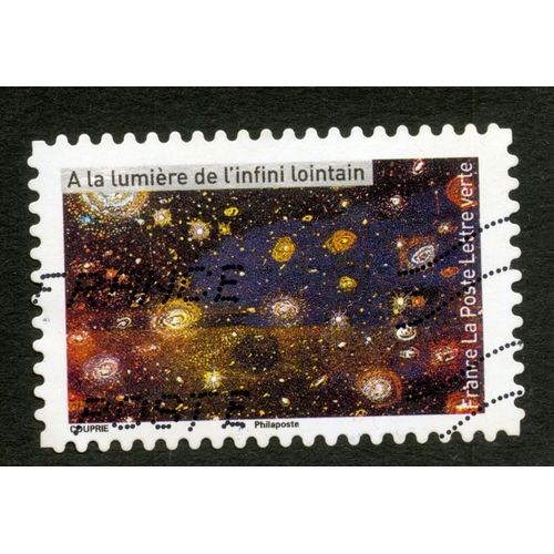 Timbre Oblitéré À La Lumière De L'infini Lointain, France, La Poste, Lettre Verte, Couprie
