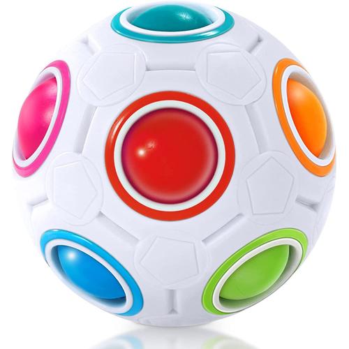 Magic Rainbow Puzzle Ball-Off White, Speed ??Cube Ball Fun Stress Reliever Magic Ball - Puzzle Fidget Ball Toy For Boys & Girls - Stocking Stuffers For Kids Teen & Adults