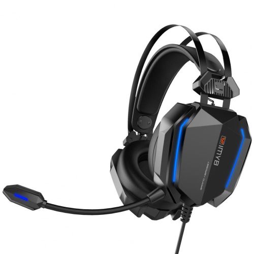 Casque d'écoute de jeu stéréo USB, lumière sensible RGB, coussin d'oreille doux, 3.5mm, avec microphone, pour ordinateur portable