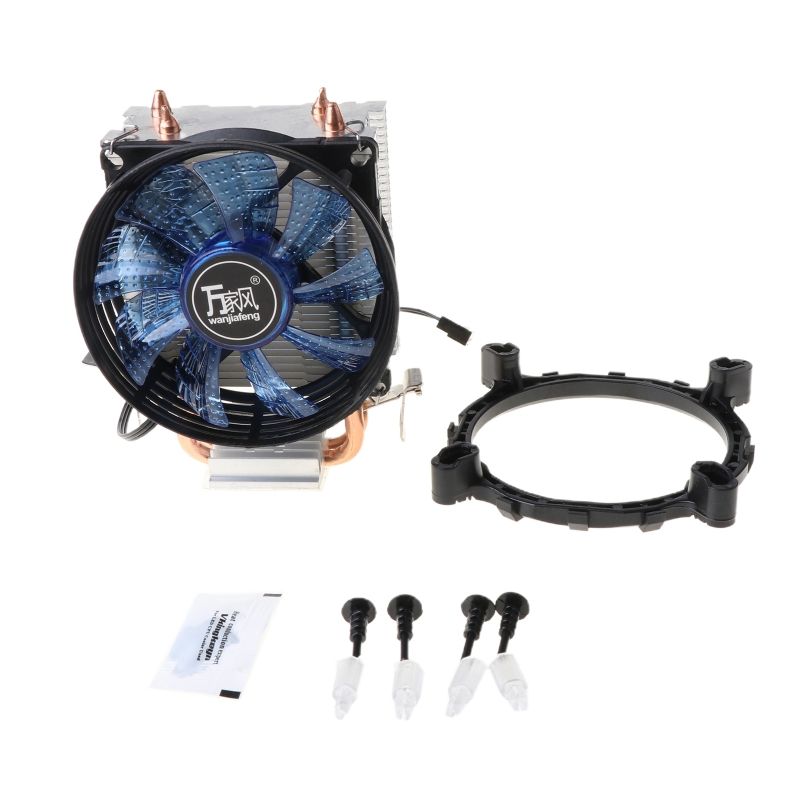 Refroidisseur de CPU Master 2, en cuivre pur, ventilateur avec système de refroidissement à lumière bleue E1PF