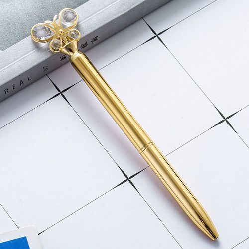 Stylos À Bille En Cristal Diamant Avec Logo Personnalisé, Stylo À Gel En Métal, Mignon Papillon, Cadeau Publicitaire, Papeterie Pour Étudiant