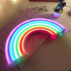 Signe Néon Arc-En-Ciel Mignon, Lumière Arc-En-Ciel Led/Lampe Pour Décor De Dortoir, Lampes Néon De Décoration Arc-En-Ciel, Décor Mural Pour Chambre De Filles, Chistm
