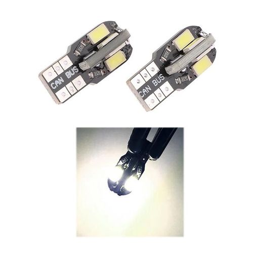 Blanc - Petites Ampoules Led T10 Canbus 5630 8smd 12v 8000k, Lampe De Plaque De Planificateur, Éclairage De Voiture Breton, Lampe De Signalisation Automatique, 2 Pièces