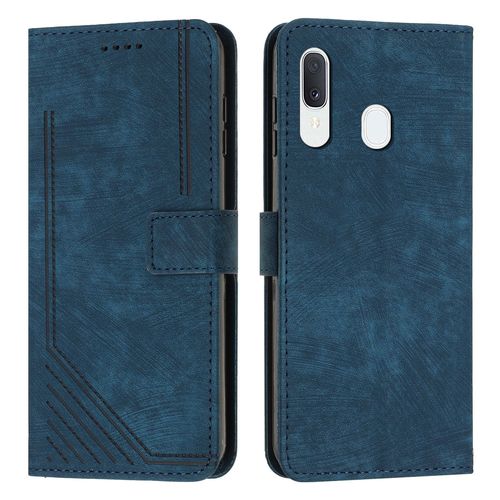 Coque Pour Samsung Galaxy A20e,Etui De Samsung Galaxy A20e Premium En Cuir Pochette Protection,Étui Pour Samsung Galaxy A20e Portefeuille Rabat Clapet Case,Bleu