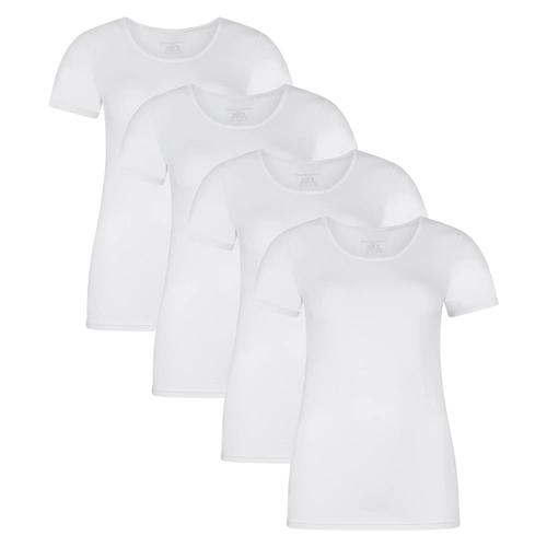 Bamboo Basics T-Shirt Pour Femmes Kate, Paquet De 2 - Sous-Shirt, Col Ras Du Cou, Maillot Unique Blanc M (Medium)