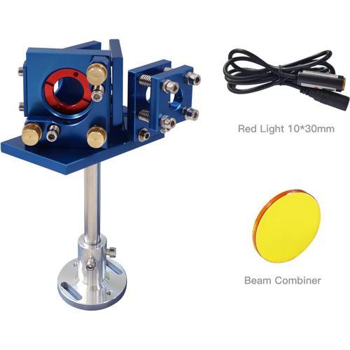 Fonland Bleu Beam Combiner Base Avec Premier Miroir De 25 Mm De Diamètre Combinateur De 20 Mm De Diamètre Et Pointeur Rouge De 12 Mm De Diamètre Pour Machine De Gravure Laser Co2