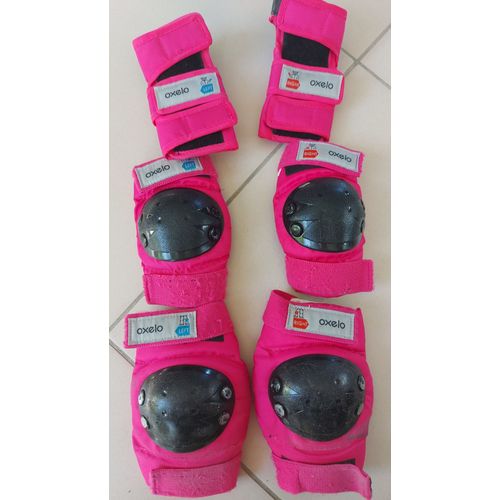 Ensemble Protections Enfants Roller Skate Trotinette Vélo Taille Xxs Rose Fucsia