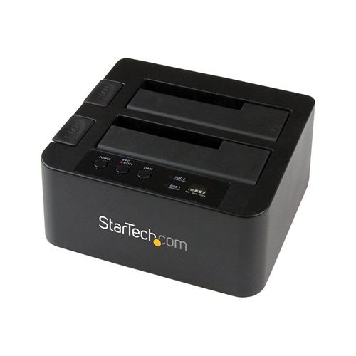 StarTech.com Duplicateur de Disque Dur 2 Baies, Cloneur HDD/SSD Autonome - Contrôleur de stockage - 2.5", 3.5" - SATA 6Gb/s - USB 3.0 - noir - pour P/N: SVA12M5NA