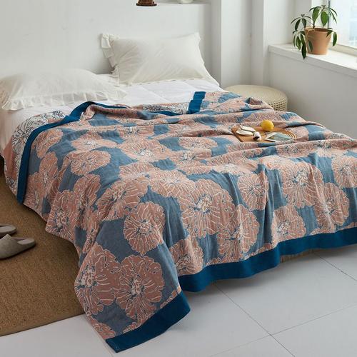 Bleu F - 200x230cm - Couverture De Canapé En Gaze De Coton, Style Nordique Géométrique, Pour Bébé, Adultes, Drap De Literie, Patio, Jardin, Salon, Housse De Chaise, Décoration De Maison