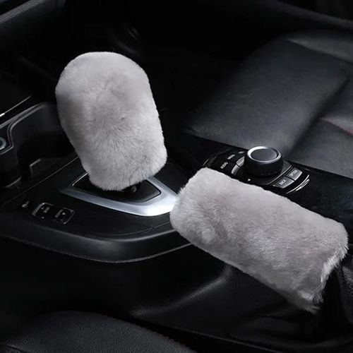 Gris - Juste De Frein À Main De Voiture En Fourrure De Peluche D'hiver, Housse De Pommeau De Levier De Vitesse, Rol'offre Ibiza Valentine 1870, Arosa, Alhambra, Exbones, Fr, Smile, Copa, Ata I, Altea Cor