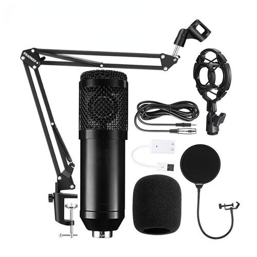 Microphone Professionnel A Condensateur Avec Carte Son Bm 800 V8, Pour  Studio, Karaoke, Enregistrement, Podcast, Streaming En Direct - Microphones