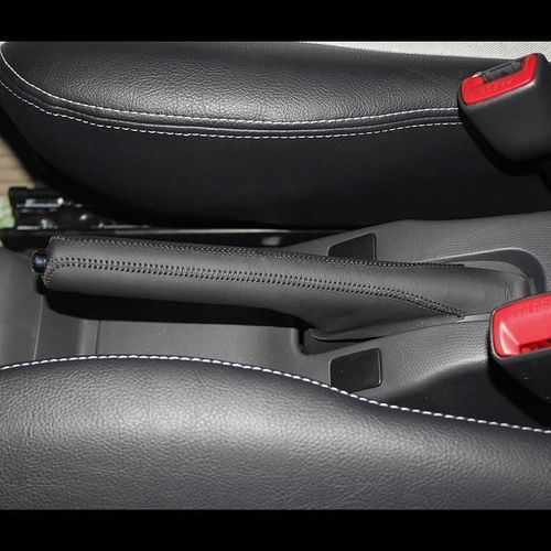 Point Rouge - Poignées De Frein À Main En Cuir Pour Suzuki Swift, Couverture En Cuir Naturel, Accessoires De Voiture, Intérieur En Cuir Véritable