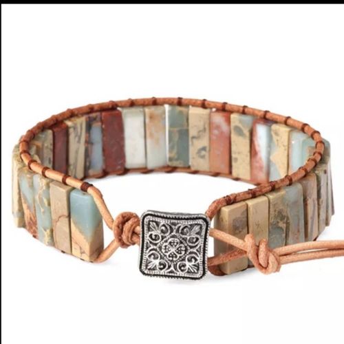 Bracelet Tibétain En Cuir Multicolore