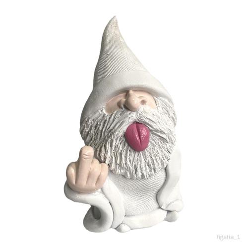 figatia Jardin Gnome Statue Sculpture, moyen Remue Langue Plaque de Main Gnome Figurines pour Pelouse Cour Ornements Intérieur Extérieur Jardin 95 x 7 x 15 cm