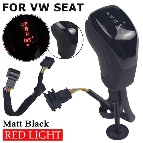 Noir Mat-Rouge - Levier De Changement De Vitesse Automatique, Lumière Led, Pour Vw Passat B7/B8 Golf 6/7 Tiguan Skoda Octavia Cc Scirocco Dsg