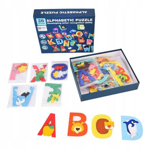 Puzzle Alphabet En Bois 26 Blocs De Lettres