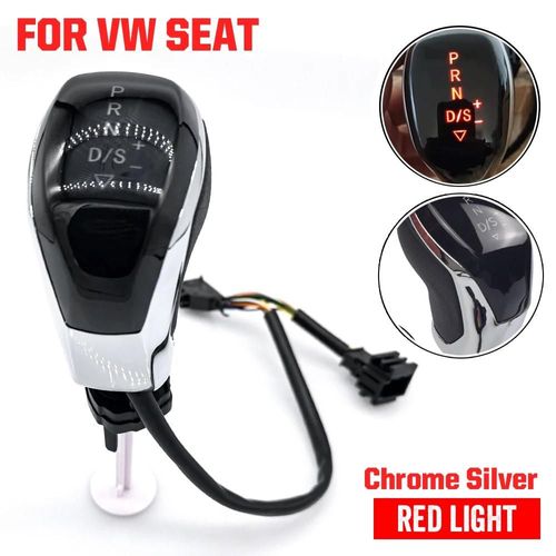 Argent Brillant-Rouge - Levier De Vitesses Électronique Led Dsg, Pour Vw Golf 7 Passat B8 Tiguan Mk2 Cc Scirocco Octavia Kodiaqsuperbe Jetta Mk5 Mk6 Seat Ibiza Leon