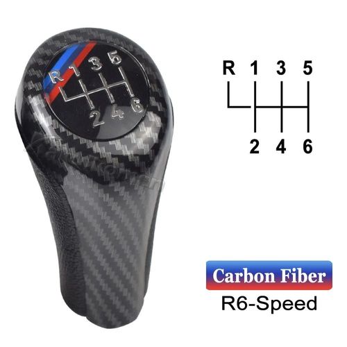 Fibre De Carbone À 6 Vitesses - Pommeau De Levier De Vitesses Pour Bmw 1 3 5 6 Série E30 E36 E39 E46 E60 E87 E90 E91 E92 Levier De Vitesse Manuel Bâton Handball Voiture Partie