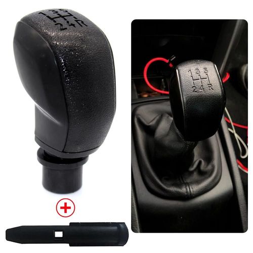 Noirc - Pommeau De Changement De Vitesse Manuel Abs De Voiture Chromé 5 Vitesses Pour Peugeot 106 206 306 406 107 207 307 407 301 308 2008 Avec Couvercle De Guêtre