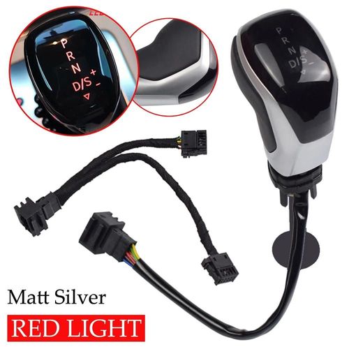 Rouge-Argent Mat - Pommeau De Levier De Vitesse Électronique Led Automatique, Pour Volkswagen Tiguan Golf Touareg Sharan Cc Passat Scirocco Skoda Octavia Seat
