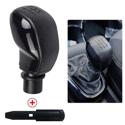 Noirc - Pommeau De Levier De Vitesse En Abs Noir, Avec Cache Guêtre En Cuir, Pour Voiture Peugeot 106 206 306 406 107 207 307 407 301 308 2008