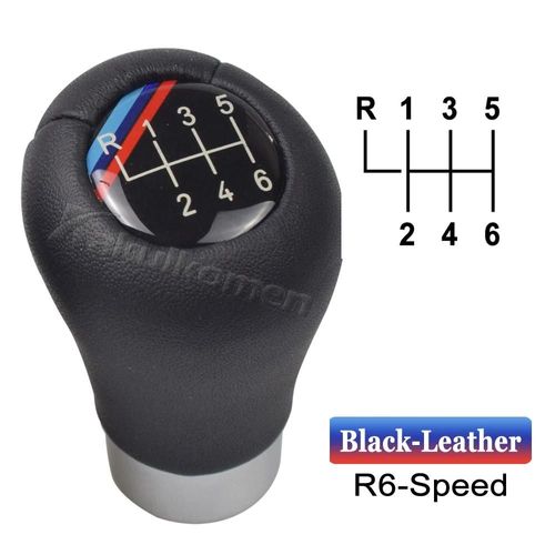 6 Vitesses L-Court - Pommeau De Levier De Vitesse Pour Bmw E46 E53 E60 E61 E63 E65 E81 E82 E83 E87 E90 E91 E92 X1 X3 X5 1 3 5 6 Série De Fiber De Carbone Chromé Mat