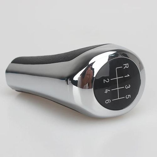 6 Vitesses Chromées - Pommeau De Levier De Vitesse Pour Bmw, Accessoire En Fibre De Carbone Mate, Chromé, Pour Séries 1 3 5 6 E46 E53 E60 E61 E63 E65 E81 E82 E83 E87 E90 E91 E92 X1 X3 X5