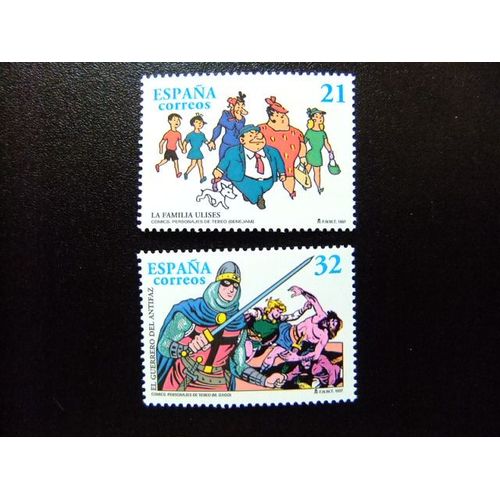 110 Espagne 1997 / Personnages Bd / Edifil 3486 / 3487 ** Yvert 3063 / 3064 Mnh