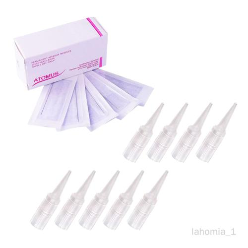 Lahomia 100pcs 1r Piqûres De Tatouage 100pcs 1r Stylos De Maquillage Permanent Conseils 1r + 1r