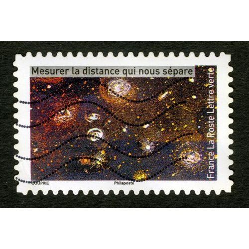Timbre Oblitéré Mesurer La Distance Qui Nous Sépare, France, La Poste, Lettre Verte, Couprie