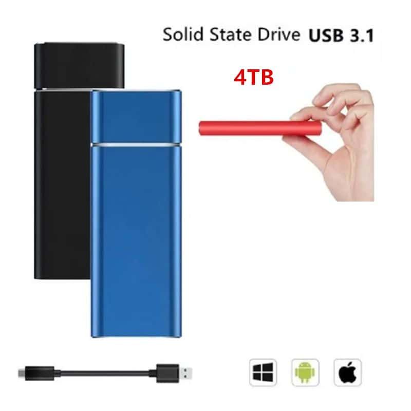 Disque Dur Externe Mini 1024 Go SSD USB 2.0 Type-C