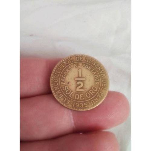 Monnaie 1/2 Sol De Oro Pérou 1935