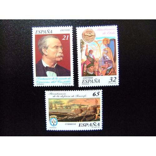 110 Espagne 1997 // Centenaires Voir Description // Edifil 3498 / 3500 ** Yvert 3073 / 3075 ** Mnh